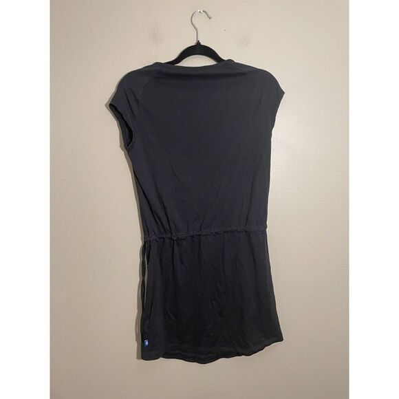 Adidas Shirt Dress Women’s Small Black Trefoil Sleeveless Drawstring Waist Cinch - Picture 3 of 7